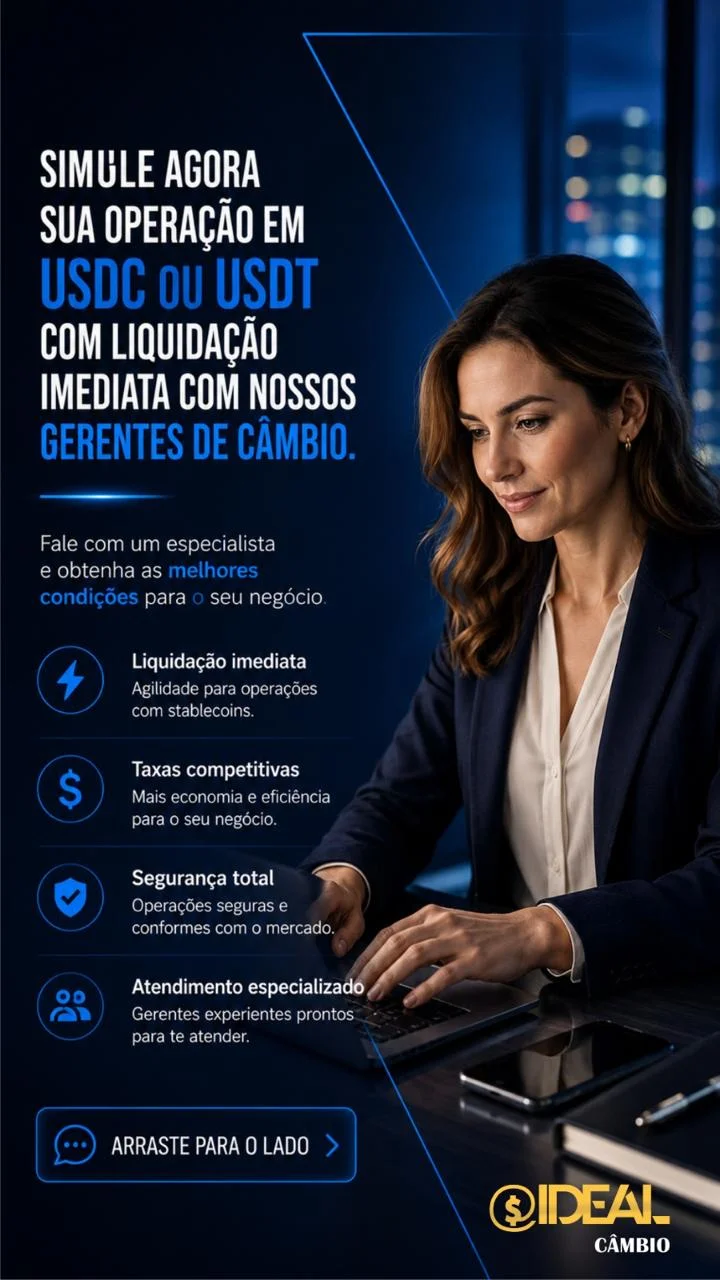 Operação de câmbio com USDT